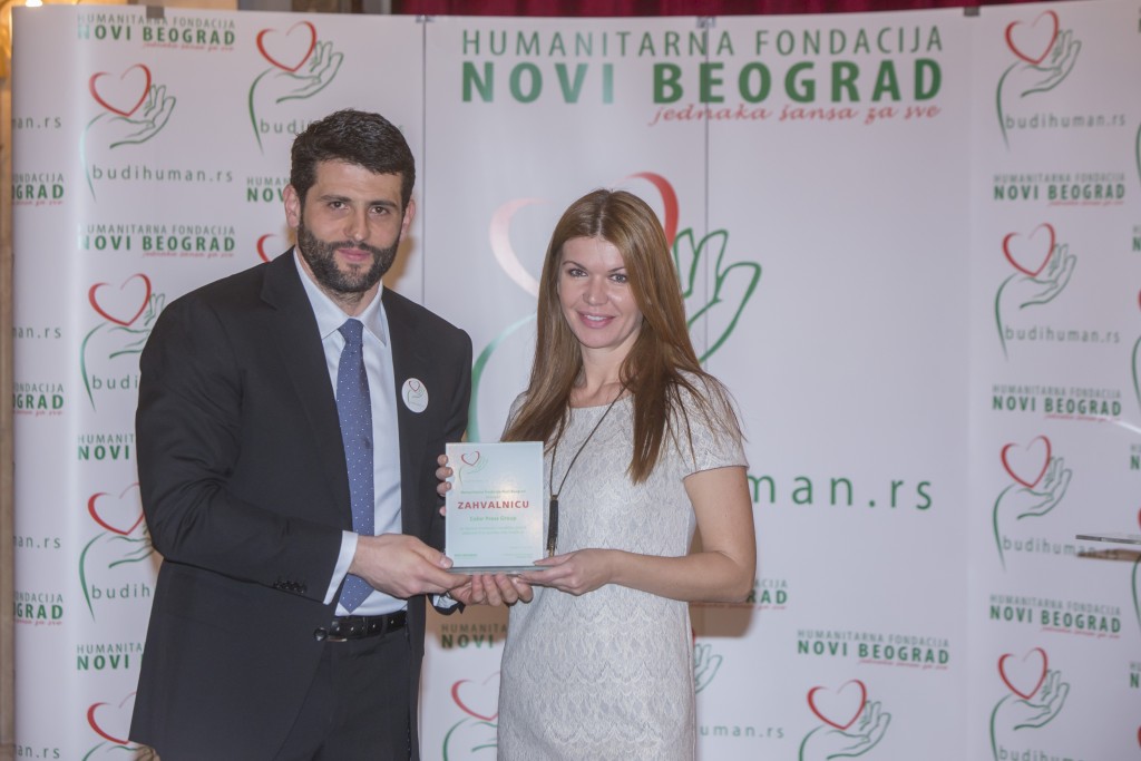 Milica Đokić i Aleksandar Šapić: Uručenje zahvalnice za iskazanu humanost i nesebičnu pomoć Color Press Grupe Humanitarnoj fondaciji “Novi Beograd”