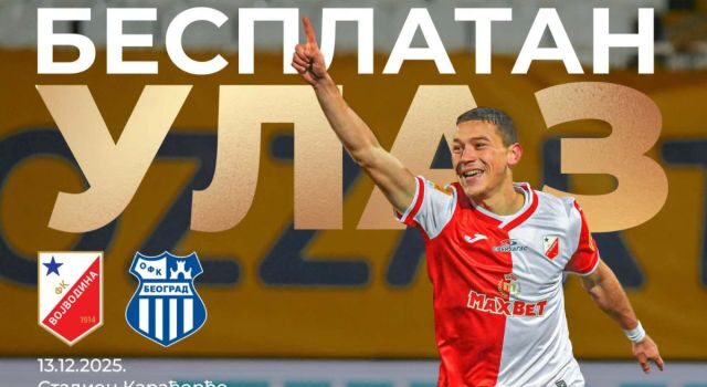 Besplatan ulaz na utakmicu između Vojvodine i OFK Beograda